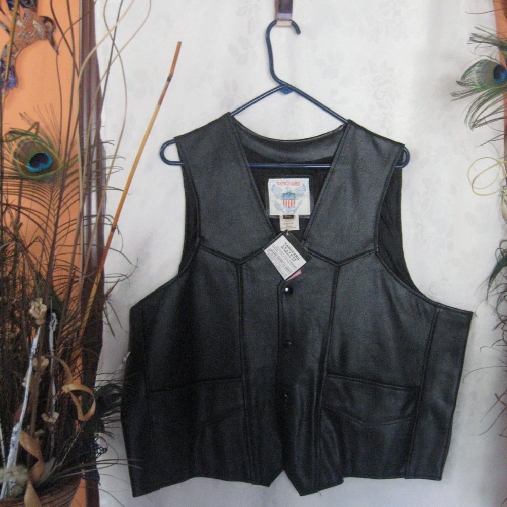 NEW VAN GUARD COW HIDE LEATHER VEST